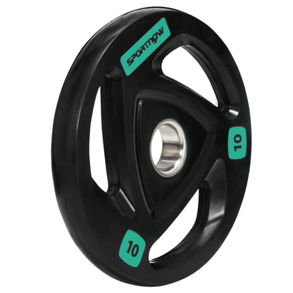 Zestaw sztangi SPORTNOW 2 x 10 kg, powlekane gumą obciążenia Tri-Grip z otworami 2" x 5 cm, do użytku w domu, na siłowni, do podnoszenia ciężarów i treningu siłowego