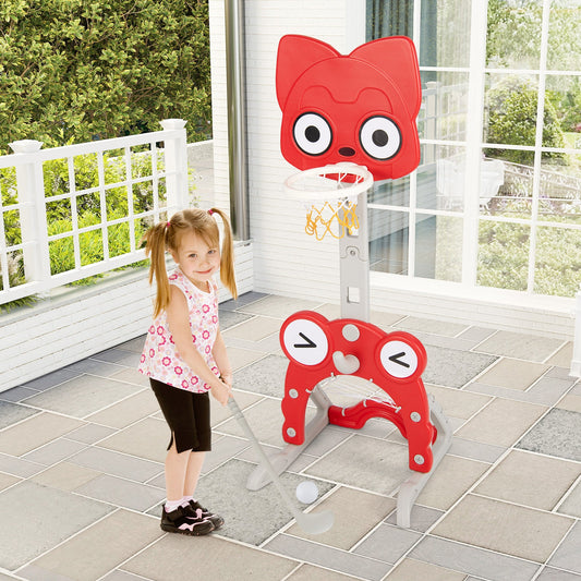 Toddler Basketball Hoop with Rim and Soccer Goal