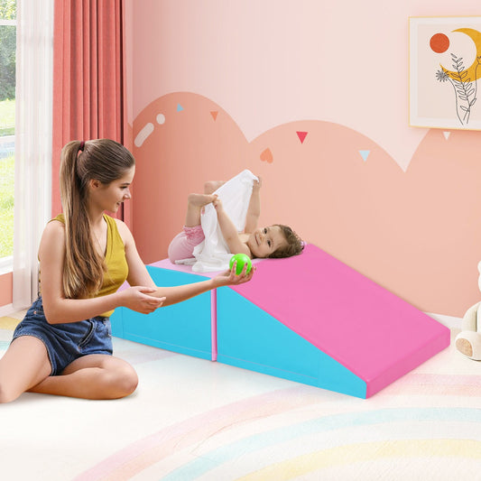 Toddler Climb and Crawl Foam Play Set-Pink & Blue