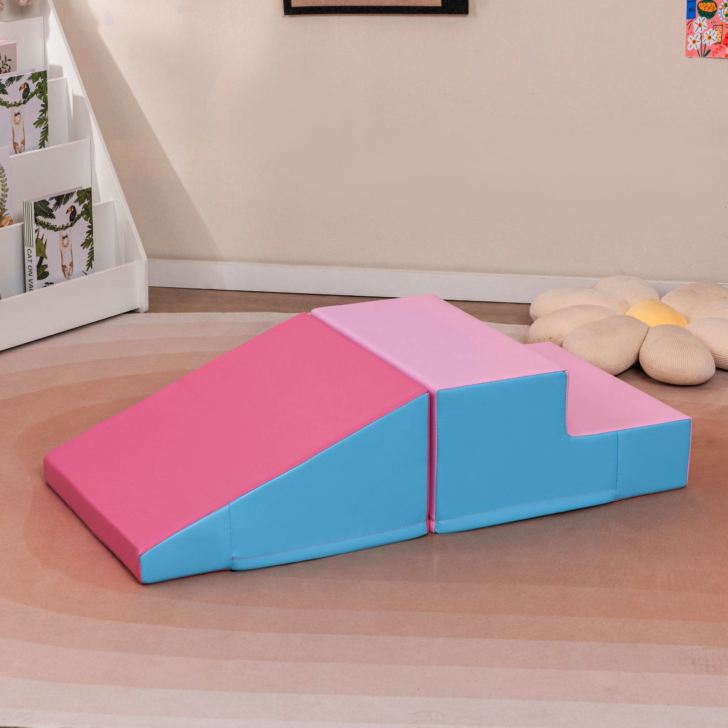 Toddler Climb and Crawl Foam Play Set-Pink & Blue