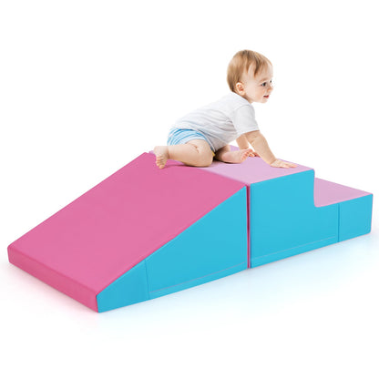 Toddler Climb and Crawl Foam Play Set-Pink & Blue