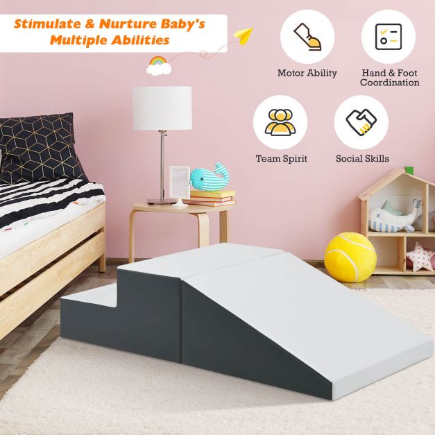 Toddler Climb and Crawl Foam Play Set-White