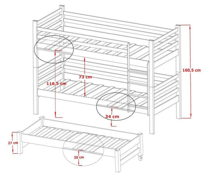 Shrewsbury Tomi Bunk Bed with Trundle and Storage
