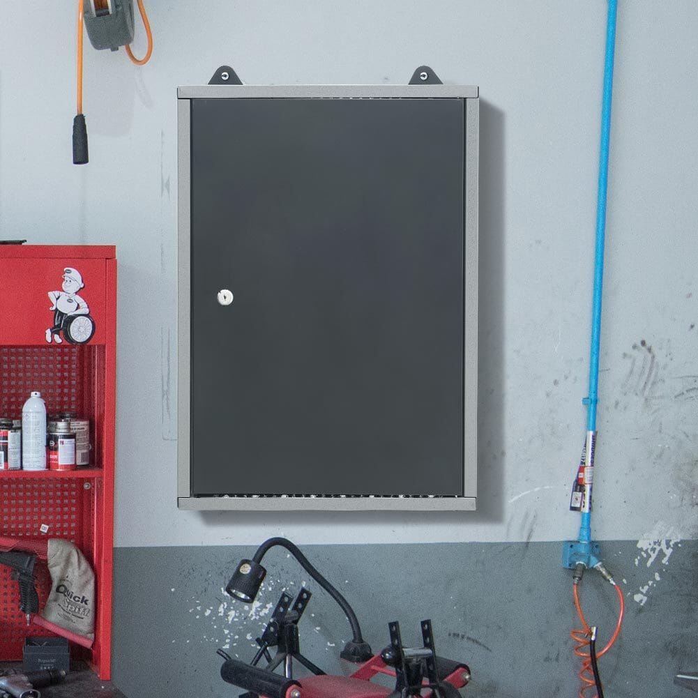 Wall Mounted Lockable Pegboard Tool Cabinet with A Lockable Door