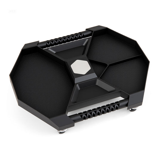 Tool Creeper Rolling Tool Tray with 4 Swivel Casters and 6 Compartments-Black