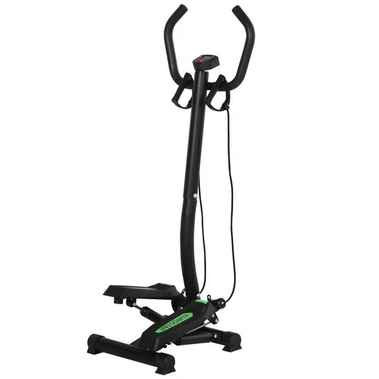 HOMCOM Twister Stepper, Step Machine w/ Resistance Bands, LCD Display and Handlebar, Steppers for Exercise Workout Home Gym Office