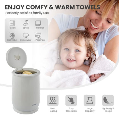 Towel Warmer Bucket Portable Spa Hot Towel Heater-Grey
