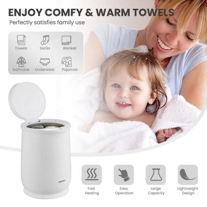 Towel Warmer Bucket Portable Spa Hot Towel Heater-White