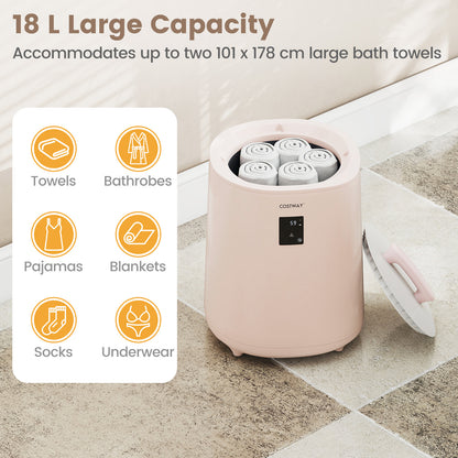 Towel Warmer for Bathroom 18 L Large Portable Hot Towel Bucket-Pink