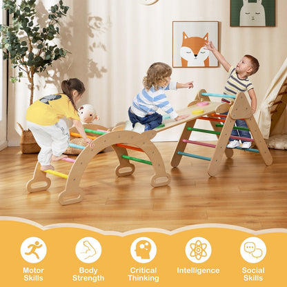 Triangle Climbing Toys with Climbing Triangle Arch Ramp for 1+ Years Old-Multicolor