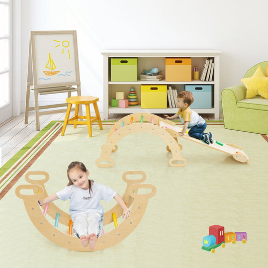 Triangle Climbing Toys with Climbing Triangle Arch Ramp for 1+ Years Old-Multicolor