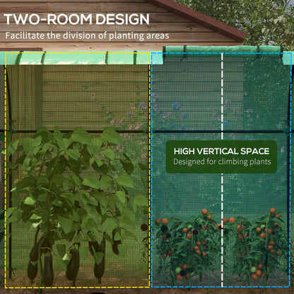 Outsunny Tomato Greenhouse, Garden Growhouse with 2 Roll-up Doors and 4 Mesh Windows, Portable Indoor Outdoor Green House, 185 x 94 x 150cm, Green