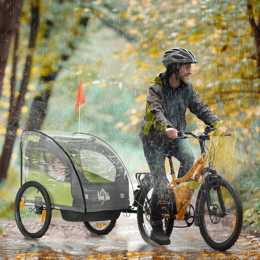 Pokrowiec na przyczepkę rowerową HOMCOM Baby, przeciwpyłowy, przeciwdeszczowy, przeciw zimnemu wiatrowi, 76 x 61 x 61 cm