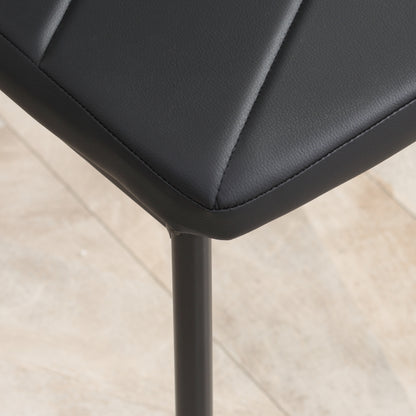 HOMCOM Set of 4 Faux Leather Dining Chairs - Black