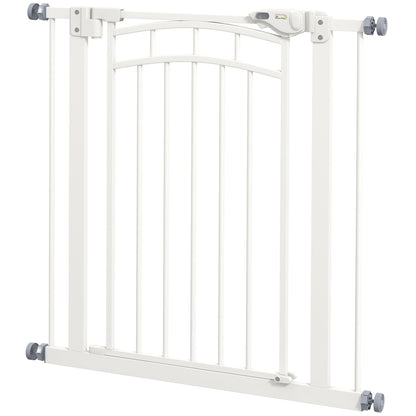 PawHut Pressure Fit Stair Gate, Dog Gate w/ Auto Closing Door, for Small, Medium Dog, Easy Installation, for 74-80cm Opening