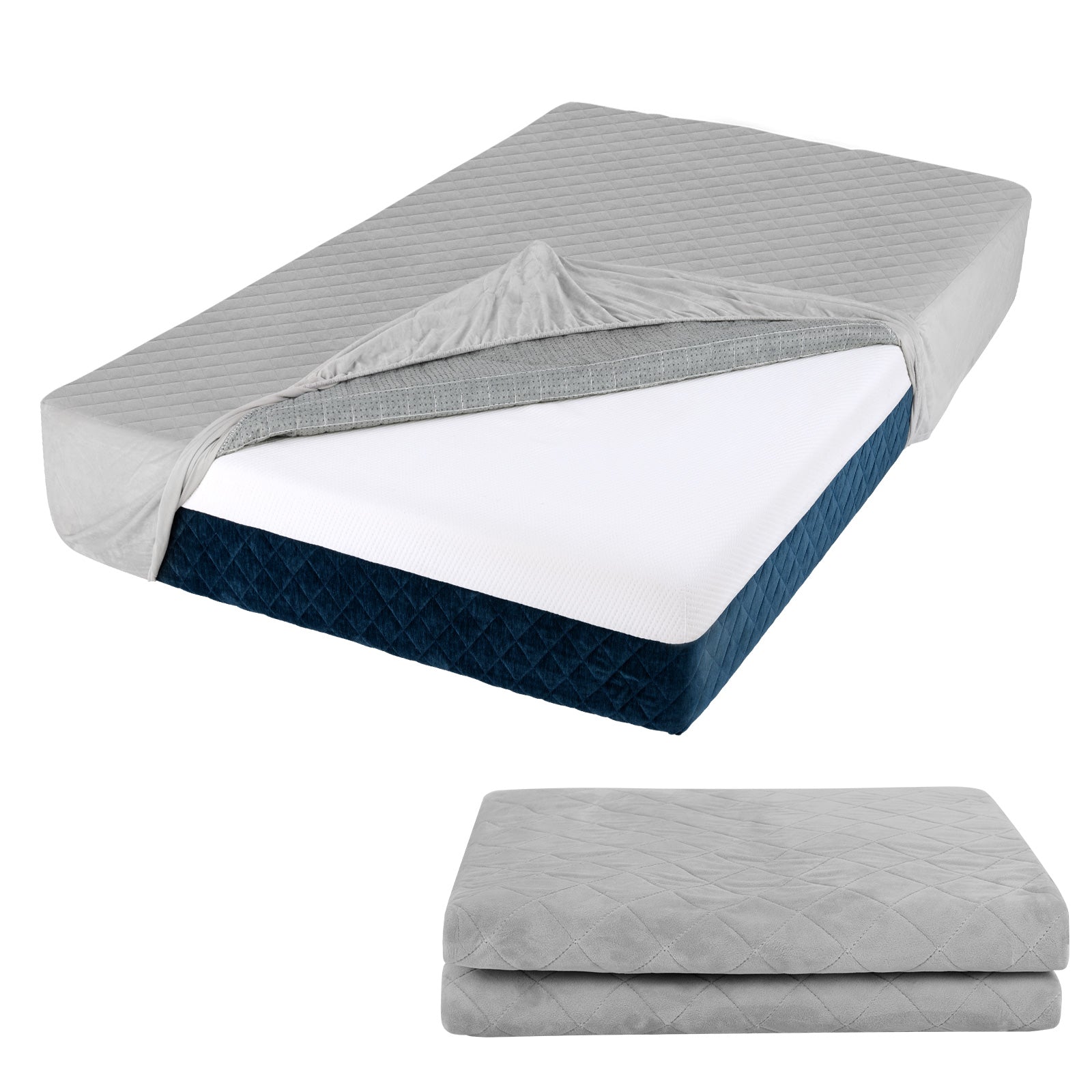 Twin/Queen/King Size Luxury Super Soft Velvet Mattress Protector-Twin size