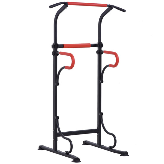 Steel Multi-Use Exercise Power Tower Pull Up Station Adjustable Height W/ Grips