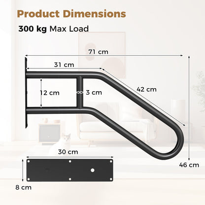 U-Shape Safety Handrail with Matte Finish for Elderly Kids