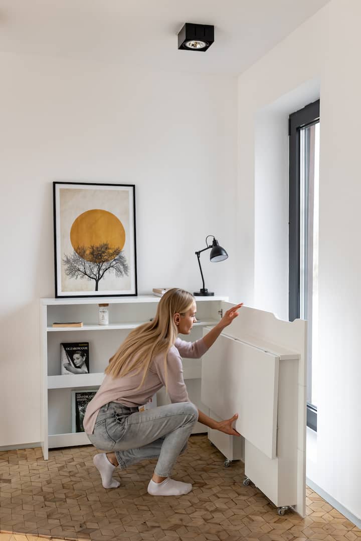 Work Concept Convertible Hidden Desk With Storage