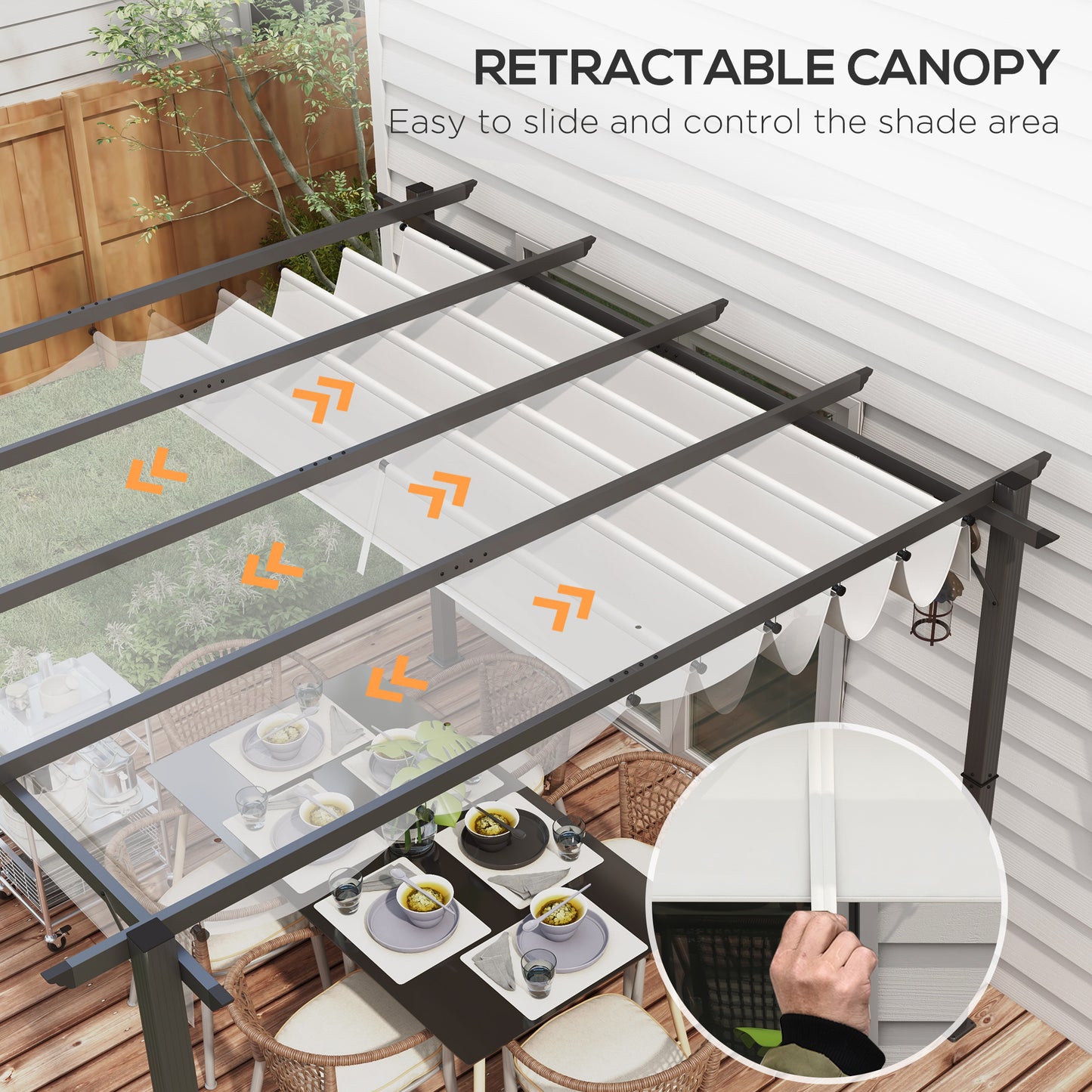 Outsunny 3 x 3(m) aluminiowa pergola markiza altana zewnętrzna osłona przeciwsłoneczna namiot imprezowy grill, jasnoszary