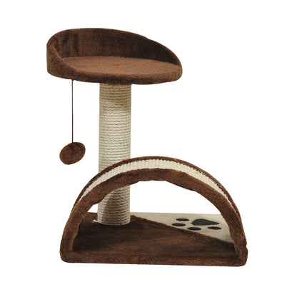 PawHut Cat Tree for Indoor Cats Scratching Scratcher Post Kitten Activity Centre Climber Hanging Ball Brown