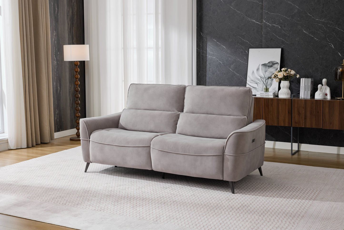 Kensley 3 Seater Sofa Grey (Power Recliner)