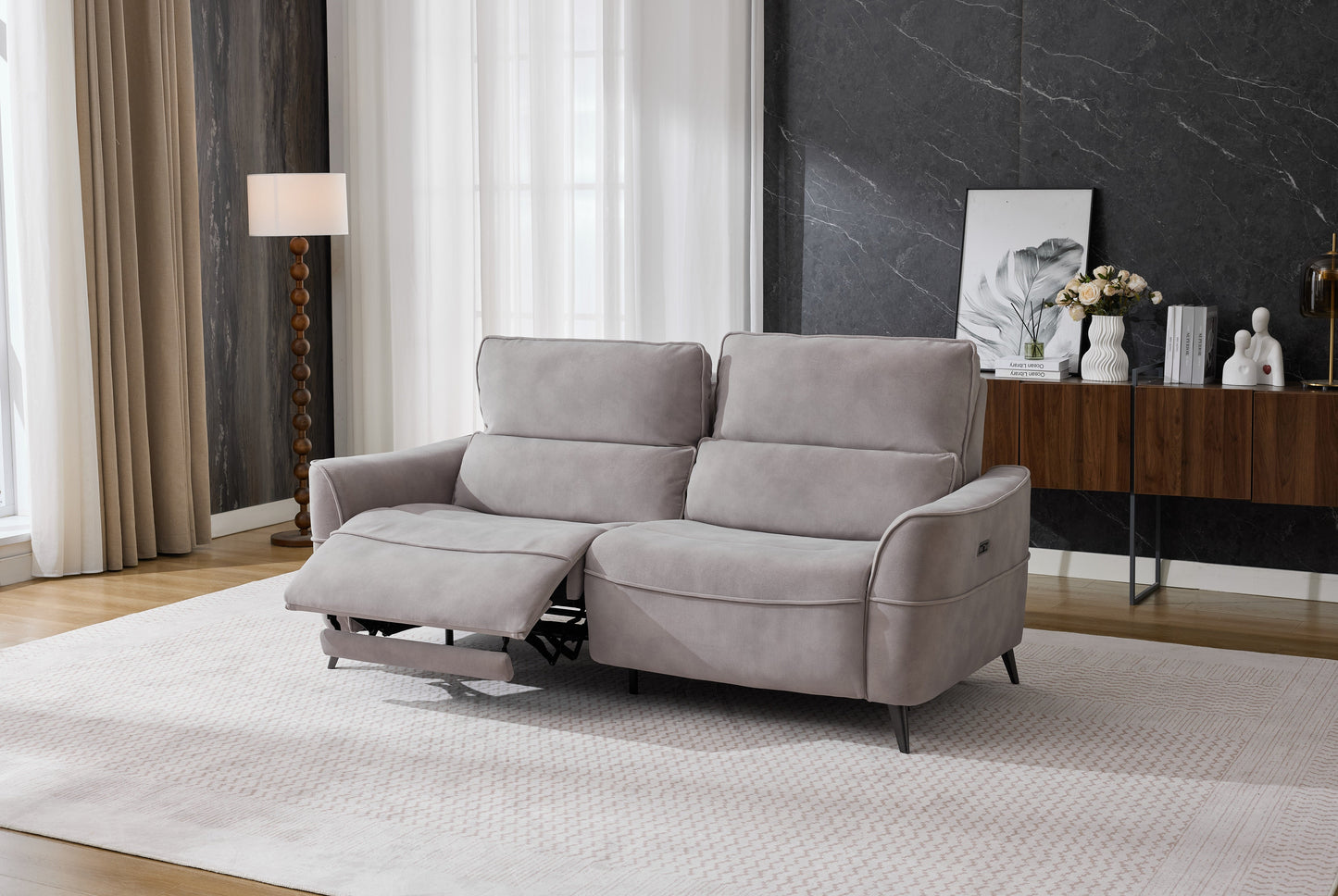 Kensley 3 Seater Sofa Grey (Power Recliner)