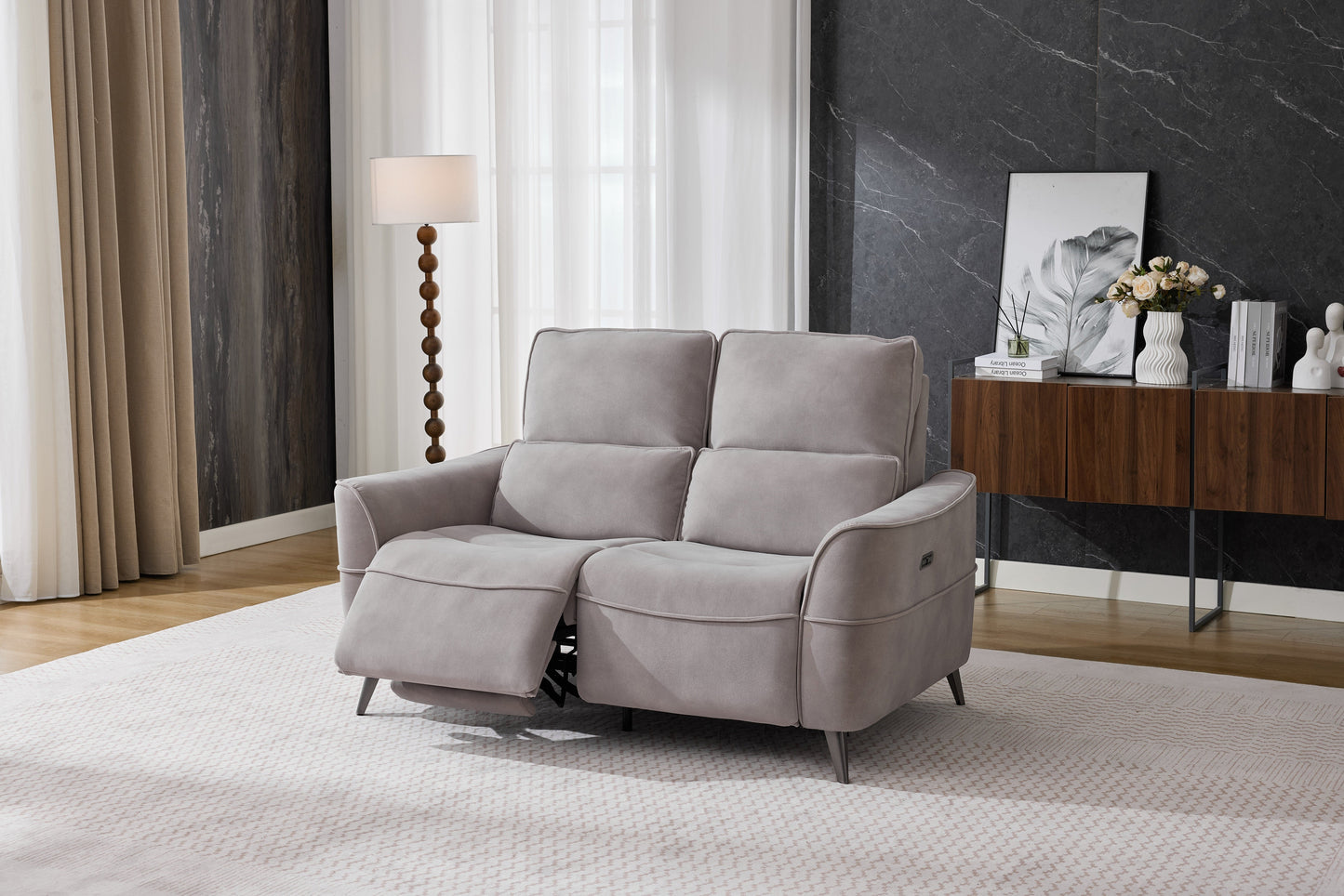 Kensley 2 Seater Sofa Grey (Power Recliner)