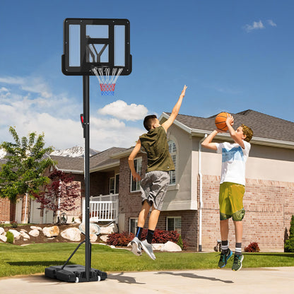 SPORTNOW Height Adjustable Basketball System, Freestanding Basketball Hoop and Stand w/ Wheels, 2.35-3.05m