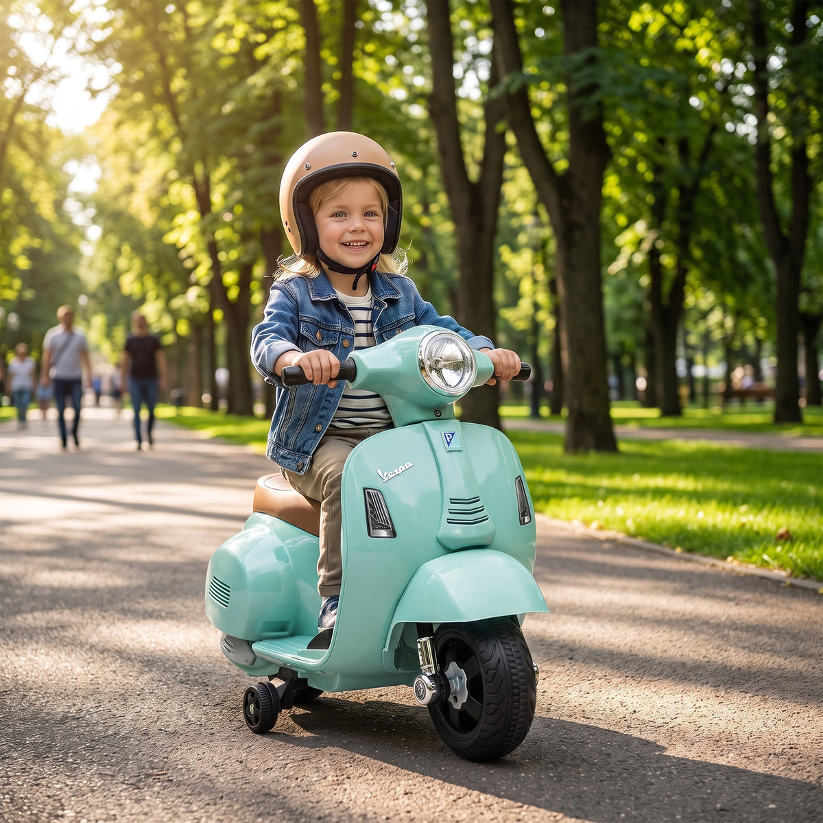 HOMCOM Vespa Licensed 6V Kids Electric Motorbike Ride On Motorcycle Battery Powered for 18-36 Months with Horn, Green