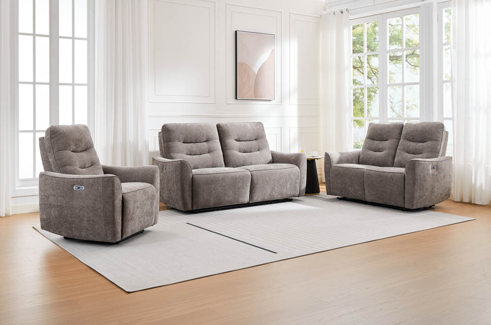 Cavendish 3 Seater Sofa Grey (Power Recliner)