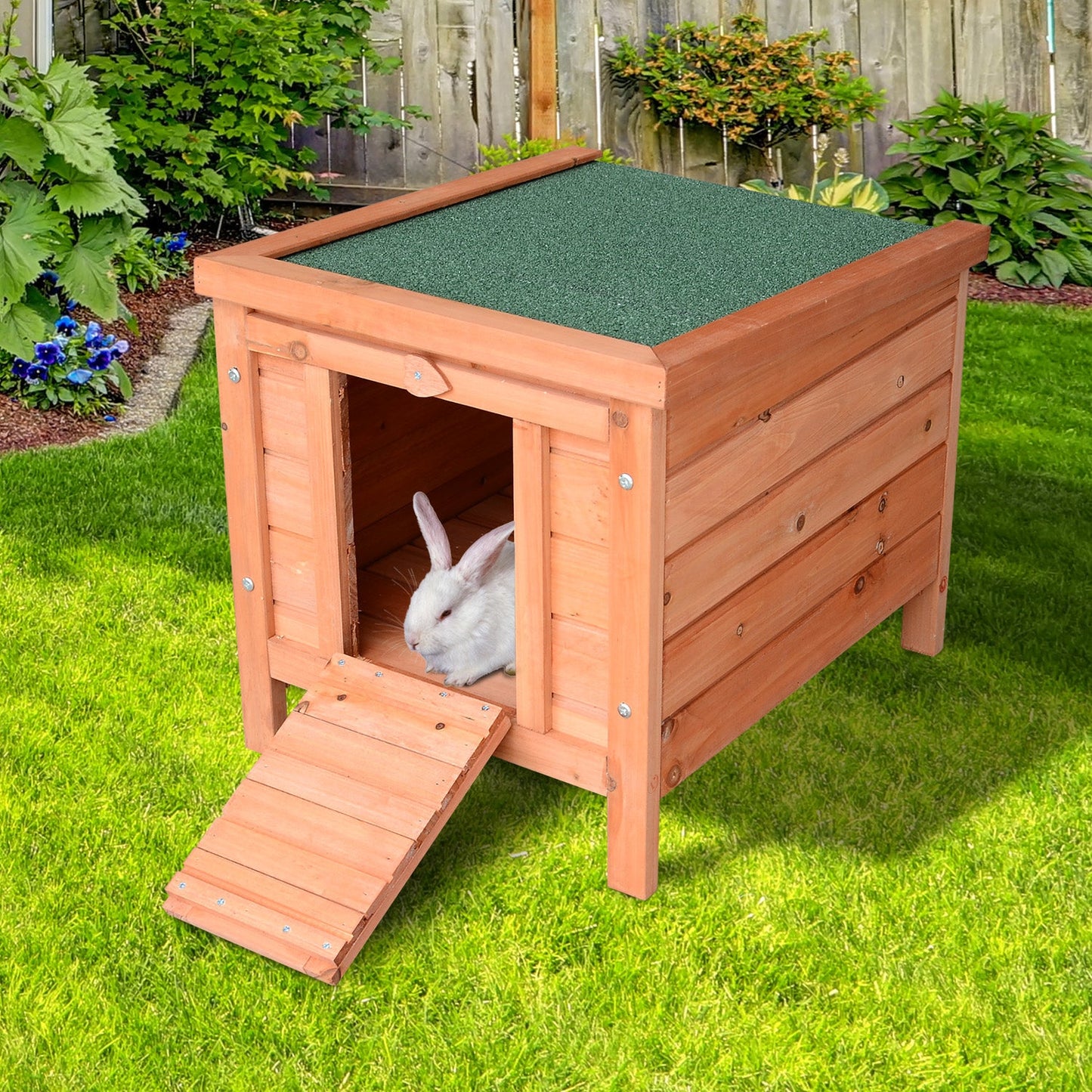 PawHut 20" Wooden Guinea Pigs Hutches-Fir Wood