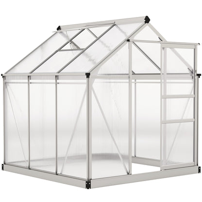 Outsunny 6 x 6ft Polycarbonate Greenhouse - Clear