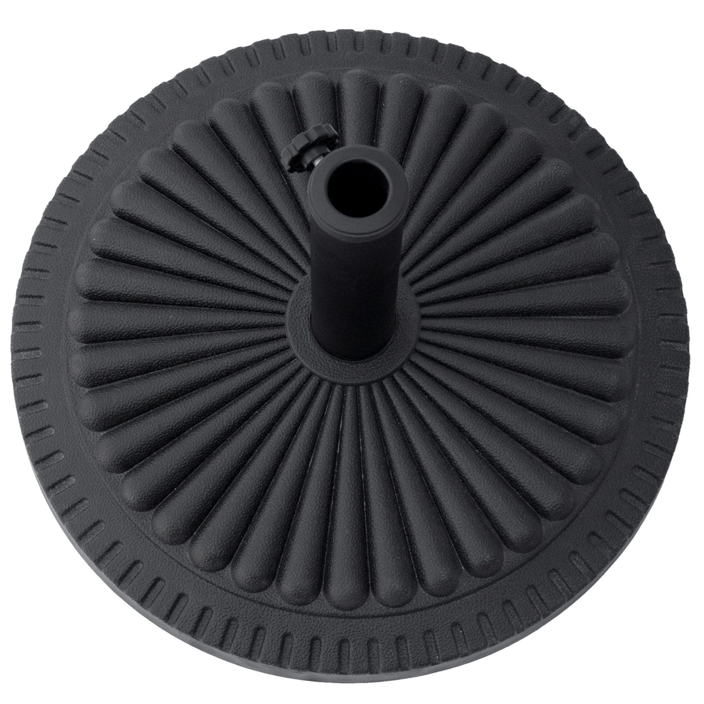 Outsunny 14kg Round Cement Parasol Base Umbrella Weight Stand Holder Fits 35mm,38mm,48mm Pole for Patio Outdoor Garden - Black