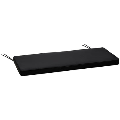Poduszka na ławkę ogrodową Outsunny 2-osobową z wiązaniami, poduszka na krzesło huśtawkowe, poduszka wymienna do mebli ogrodowych, 110 x 46 cm, czarna