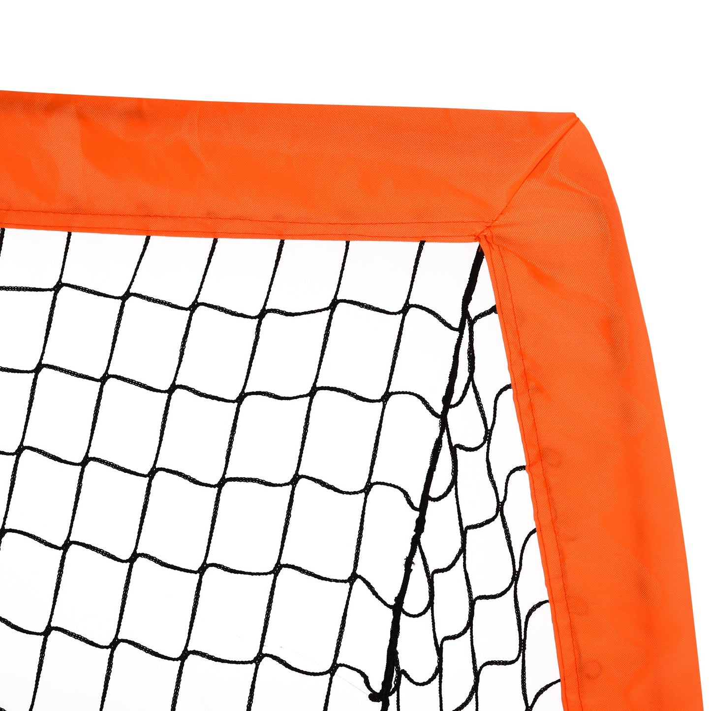 HOMCOM Set of 2 Football Goal Net 6 x 3 ft Foldable Outdoor Sport Training Teens Adults Football with Carrying Bag Orange