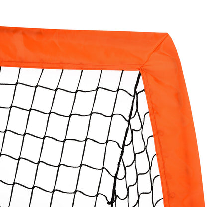 HOMCOM Set of 2 Football Goal Net 6 x 3 ft Foldable Outdoor Sport Training Teens Adults Football with Carrying Bag Orange