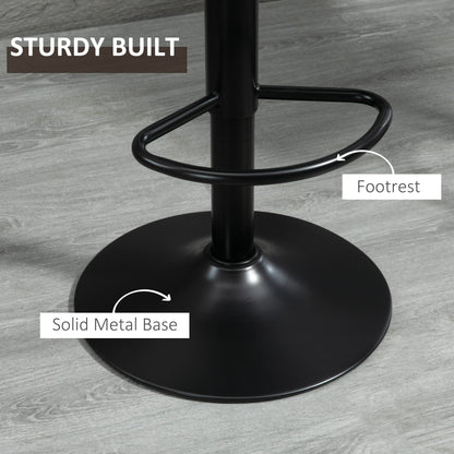 HOMCOM Adjustable Bar Stools Set of 2 Counter Height Barstools Dining Chairs 360¡ Swivel with Footrest for Home Pub, Brown