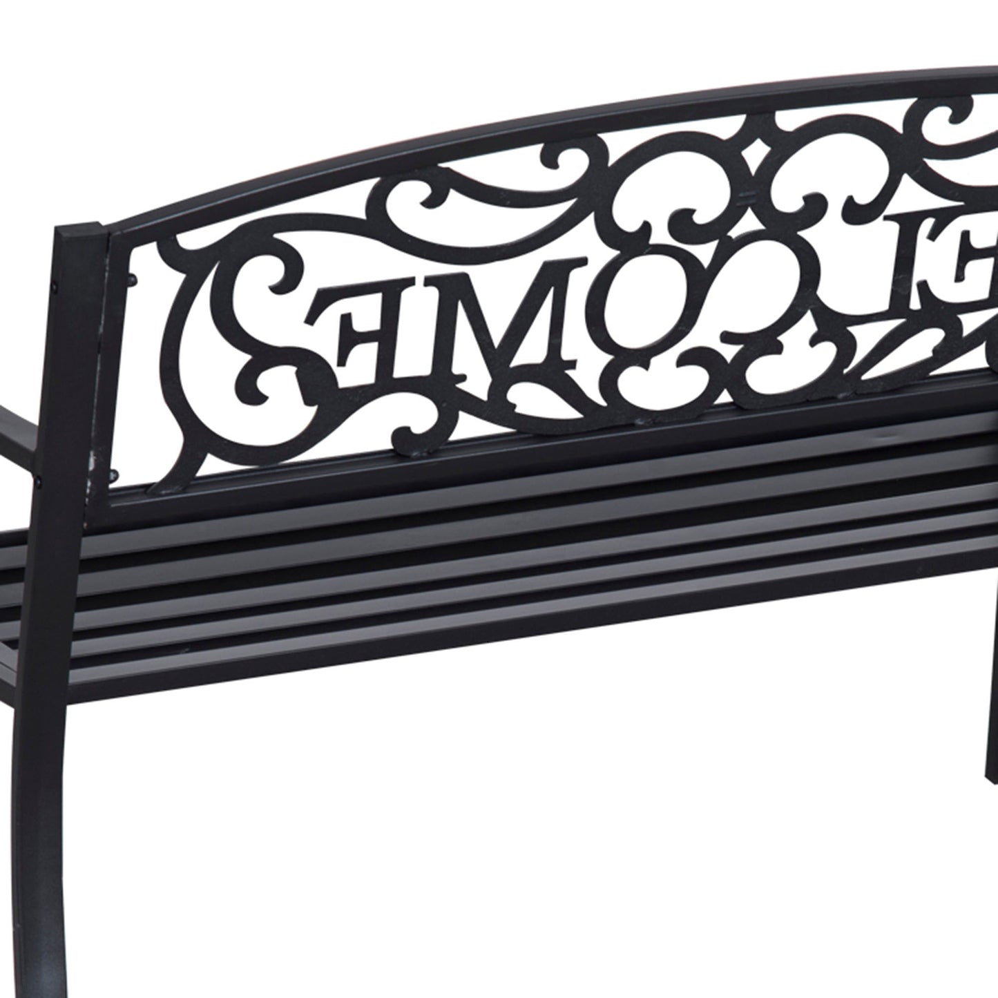 2 Seater Metal Garden Bench Patio Outdoor Park Porch Chair