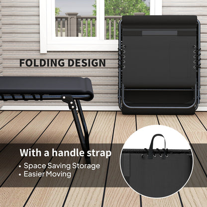 Outsunny Set of Two Reclining Sun Loungers - Black