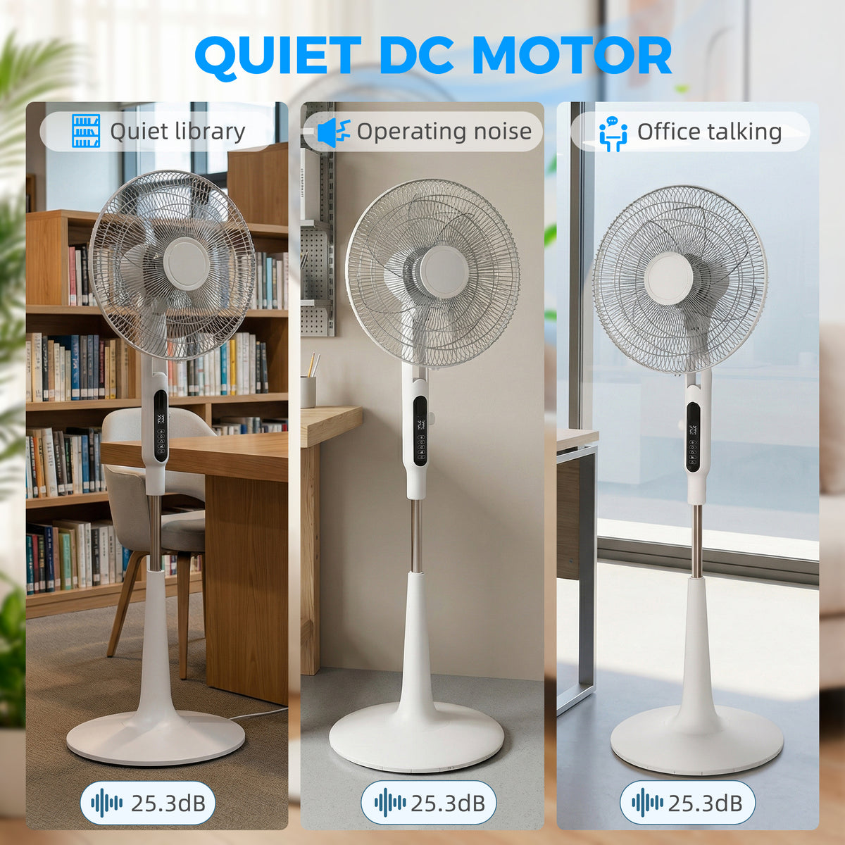 HOMCOM Three Mode Pedestal Fan, with Insect Repellant Box and LED Panel - White