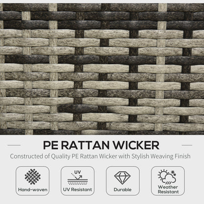 Outsunny Rattan Garden Sofa Set, 4-Seater Wicker Sectional for Garden, Grey