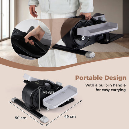Under Desk Elliptical Pedal Exerciser with Forward-Black
