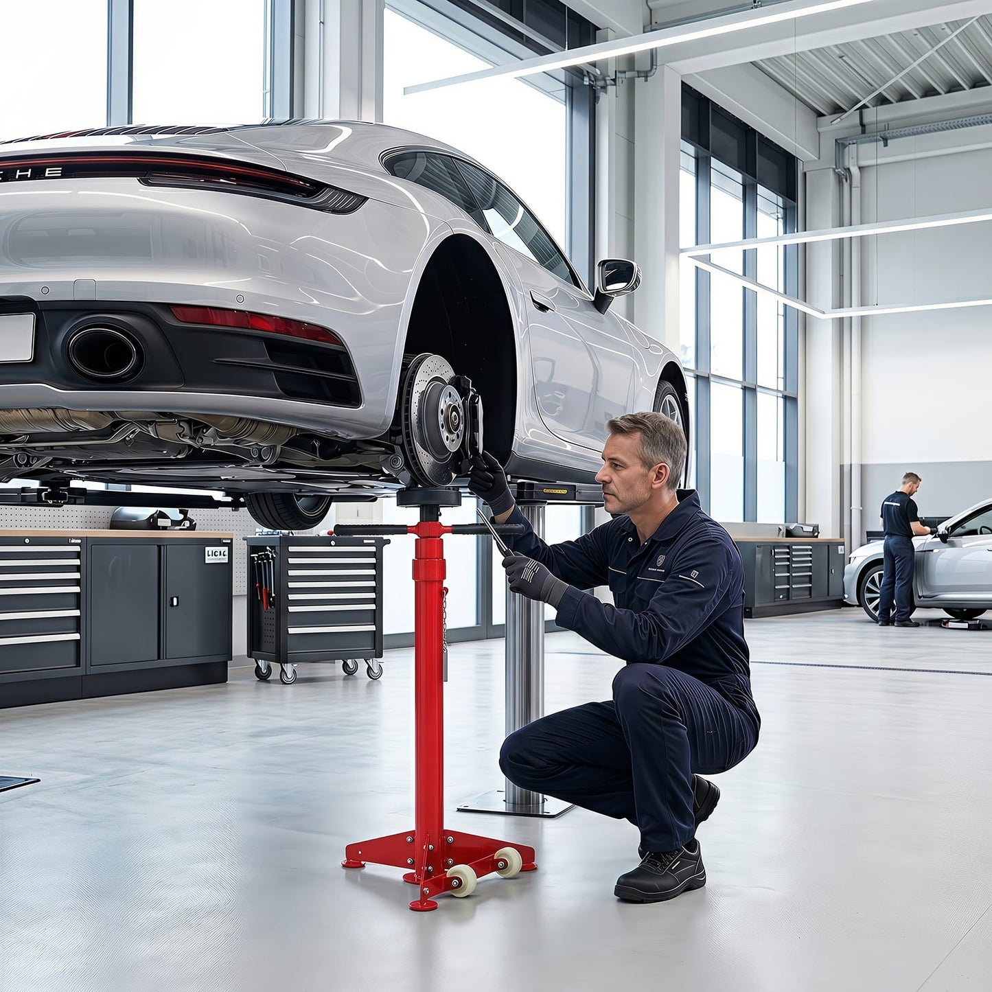 Underhoist Support Stand for Vehicle Components Support-Red
