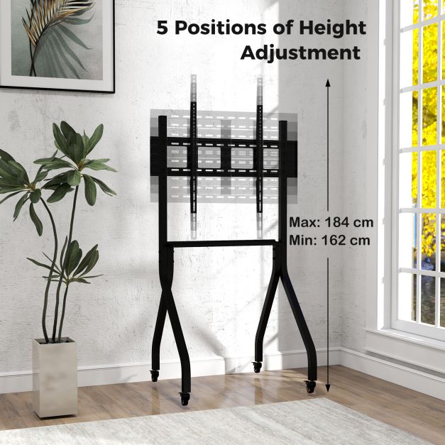 Height Adjustable Floor TV Stand with AV Shelf