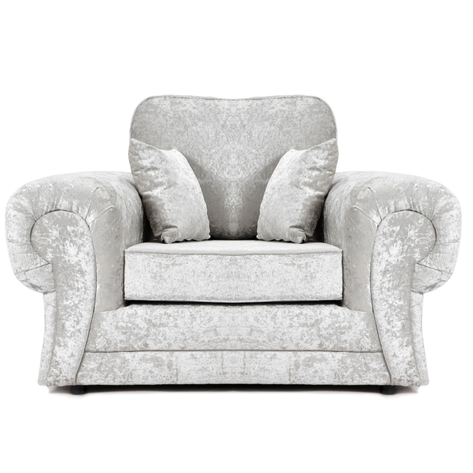 Arabia Crushed Velvet 2 Seater Sofa - Silver