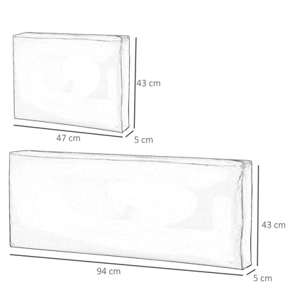 وسادة مقعد خارجية مكونة من 3 قطع من Outsunny لأثاث الروطان، ووسائد أثاث فناء الحديقة، باللون الرمادي