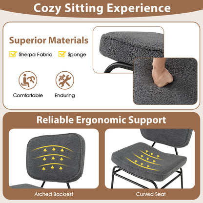 Upholstered Accent Chair with Sponge Padding and Adjustable Foot Pads-Grey