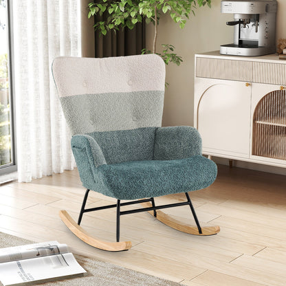 Upholstered Boucle Fabric Nursing Armchair for Bedroom