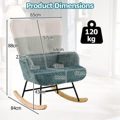 Upholstered Boucle Fabric Nursing Armchair for Bedroom